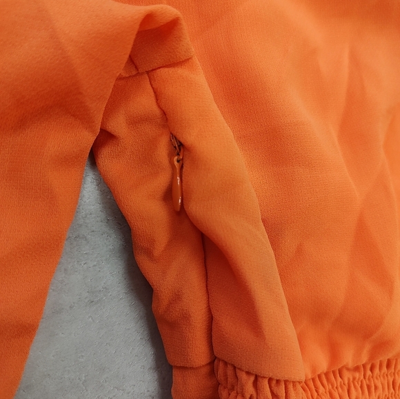 Love Riche Girls Orange Bell Sleeve Peasant V neck Midi Dress Juniors Medium - Picture 3 of 10